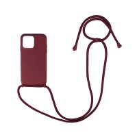 Θήκη Σιλικόνης με Κορδόνι CarryHang Sonique Apple iPhone 13 Pro Max Μπορντό
