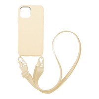 Θήκη Σιλικόνης με Strap CarryHang Sonique Apple iPhone 13 Μπεζ