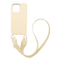 Θήκη Σιλικόνης με Strap CarryHang Sonique Apple iPhone 13 Pro Max Μπεζ