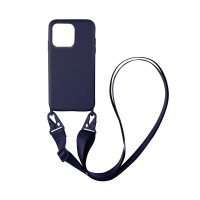 Θήκη Σιλικόνης με Strap CarryHang Sonique Apple iPhone 13 Pro Max Μπλε Σκούρο