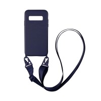Θήκη Σιλικόνης με Strap CarryHang Sonique Samsung Galaxy S10 Μπλε Σκούρο