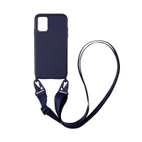 Θήκη Σιλικόνης με Strap CarryHang Sonique Samsung Galaxy A71 Μπλε Σκούρο