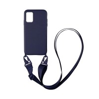 Θήκη Σιλικόνης με Strap CarryHang Sonique Samsung Galaxy A51 Μπλε Σκούρο