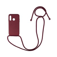 Θήκη Σιλικόνης με Κορδόνι CarryHang Sonique Huawei P30 Lite Μπορντό