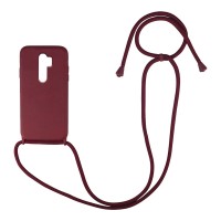 Θήκη Σιλικόνης με Κορδόνι CarryHang Sonique Xiaomi Redmi Note 8 Pro Μπορντό