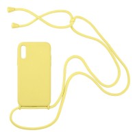 Θήκη Σιλικόνης με Κορδόνι CarryHang Sonique Xiaomi Redmi 9A / Redmi 9AT Κίτρινο