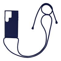 Θήκη Σιλικόνης με Κορδόνι CarryHang Sonique Samsung Galaxy S22 Ultra Μπλε Σκούρο