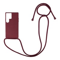 Θήκη Σιλικόνης με Κορδόνι CarryHang Sonique Samsung Galaxy S22 Ultra Μπορντό