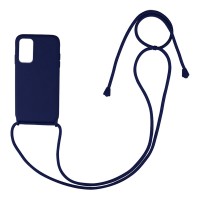 Θήκη Σιλικόνης με Κορδόνι CarryHang Sonique Samsung Galaxy A03s Μπλε Σκούρο