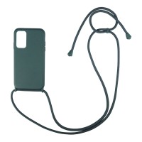 Θήκη Σιλικόνης με Κορδόνι CarryHang Sonique Samsung Galaxy A03s Πράσινο Σκούρο
