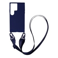 Θήκη Σιλικόνης με Strap CarryHang Sonique Samsung Galaxy S22 Ultra Μπλε Σκούρο