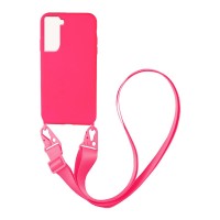 Θήκη Σιλικόνης με Strap CarryHang Sonique Samsung Galaxy S22 Φούξια