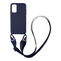 Θήκη Σιλικόνης με Strap CarryHang Sonique Samsung Galaxy A03s Μπλε Σκούρο