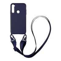 Θήκη Σιλικόνης με Strap CarryHang Sonique Xiaomi Redmi Note 8 / Redmi Note 8 2021 Μπλε Σκούρο