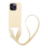 Θήκη Σιλικόνης με Strap CarryHang Sonique Apple iPhone 14 Pro Μπεζ