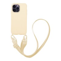 Θήκη Σιλικόνης με Strap CarryHang Sonique Apple iPhone 14 Pro Max Μπεζ