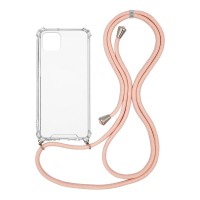 Θήκη Σιλικόνης με Κορδόνι Sonique Armor Clear Apple iPhone 11 Pro Max Ροζ