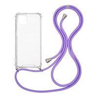 Θήκη Σιλικόνης με Κορδόνι Sonique Armor Clear Apple iPhone 11 Pro Max Λιλά