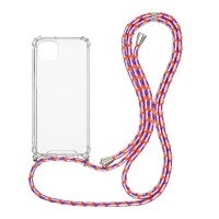 Θήκη Σιλικόνης με Κορδόνι Sonique Armor Clear Apple iPhone 11 Pro Max Rainbow Κοραλλί