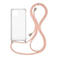 Θήκη Σιλικόνης με Κορδόνι Sonique Armor Clear Apple iPhone 12 Pro Max Ροζ