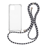 Θήκη Σιλικόνης με Κορδόνι Sonique Armor Clear Apple iPhone 12 Pro Max Rainbow Μαύρο