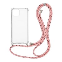 Θήκη Σιλικόνης με Κορδόνι Sonique Armor Clear Apple iPhone 13 Rainbow Ροζ