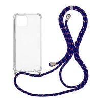 Θήκη Σιλικόνης με Κορδόνι Sonique Armor Clear Apple iPhone 13 Rainbow Μπλε