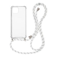 Θήκη Σιλικόνης με Κορδόνι Sonique Armor Clear Apple iPhone 13 Rainbow Λευκό