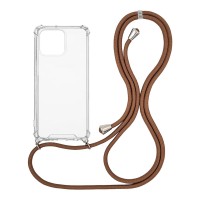 Θήκη Σιλικόνης με Κορδόνι Sonique Armor Clear Apple iPhone 13 Pro Καφέ
