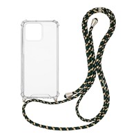 Θήκη Σιλικόνης με Κορδόνι Sonique Armor Clear Apple iPhone 13 Pro Rainbow Πράσινο
