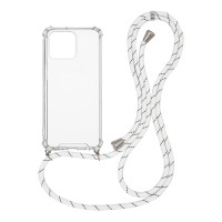 Θήκη Σιλικόνης με Κορδόνι Sonique Armor Clear Apple iPhone 13 Pro Rainbow Λευκό