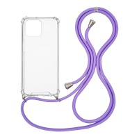 Θήκη Σιλικόνης με Κορδόνι Sonique Armor Clear Apple iPhone 13 Pro Max Λιλά