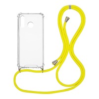 Θήκη Σιλικόνης με Κορδόνι Sonique Armor Clear Huawei P30 Lite Κίτρινο