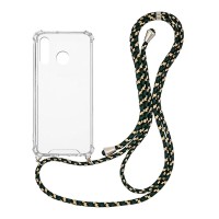 Θήκη Σιλικόνης με Κορδόνι Sonique Armor Clear Huawei P30 Lite Rainbow Πράσινο