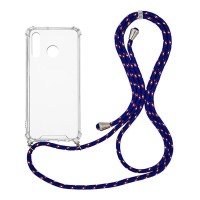 Θήκη Σιλικόνης με Κορδόνι Sonique Armor Clear Huawei P30 Lite Rainbow Μπλε