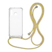 Θήκη Σιλικόνης με Κορδόνι Sonique Armor Clear Huawei P30 Lite Rainbow Κίτρινο
