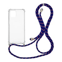 Θήκη Σιλικόνης με Κορδόνι Sonique Armor Clear Samsung Galaxy A03 4G Rainbow Μπλε