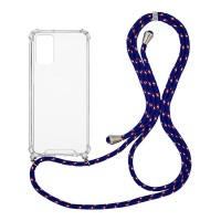 Θήκη Σιλικόνης με Κορδόνι Sonique Armor Clear Samsung Galaxy A13 4G Rainbow Μπλε
