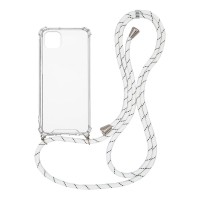 Θήκη Σιλικόνης με Κορδόνι Sonique Armor Clear Samsung Galaxy A22 5G Rainbow Λευκό