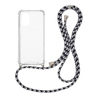 Θήκη Σιλικόνης με Κορδόνι Sonique Armor Clear Samsung Galaxy A32 5G Rainbow Μαύρο