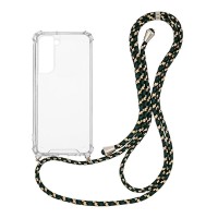 Θήκη Σιλικόνης με Κορδόνι Sonique Armor Clear Samsung Galaxy S21 FE Rainbow Πράσινο