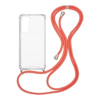 Θήκη Σιλικόνης με Κορδόνι Sonique Armor Clear Samsung Galaxy S22 Κοραλλί