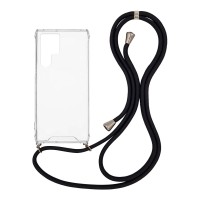 Θήκη Σιλικόνης με Κορδόνι Sonique Armor Clear Samsung Galaxy S22 Ultra Μαύρο