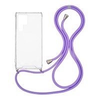 Θήκη Σιλικόνης με Κορδόνι Sonique Armor Clear Samsung Galaxy S22 Ultra Λιλά
