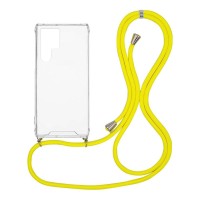 Θήκη Σιλικόνης με Κορδόνι Sonique Armor Clear Samsung Galaxy S22 Ultra Κίτρινο