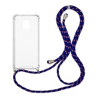 Θήκη Σιλικόνης με Κορδόνι Sonique Armor Clear Xiaomi Redmi Note 9S/9 Pro Rainbow Μπλε