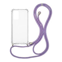 Θήκη Σιλικόνης με Κορδόνι Sonique Armor Clear Xiaomi Redmi Note 10 Pro Rainbow Λιλά