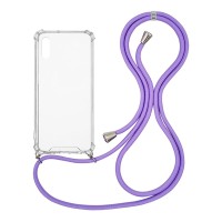 Θήκη Σιλικόνης με Κορδόνι Sonique Armor Clear Xiaomi Redmi 9A / Redmi 9AT Λιλά