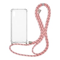 Θήκη Σιλικόνης με Κορδόνι Sonique Armor Clear Xiaomi Redmi 9A / Redmi 9AT Rainbow Ροζ