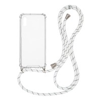 Θήκη Σιλικόνης με Κορδόνι Sonique Armor Clear Xiaomi Redmi 9A / Redmi 9AT Rainbow Λευκό